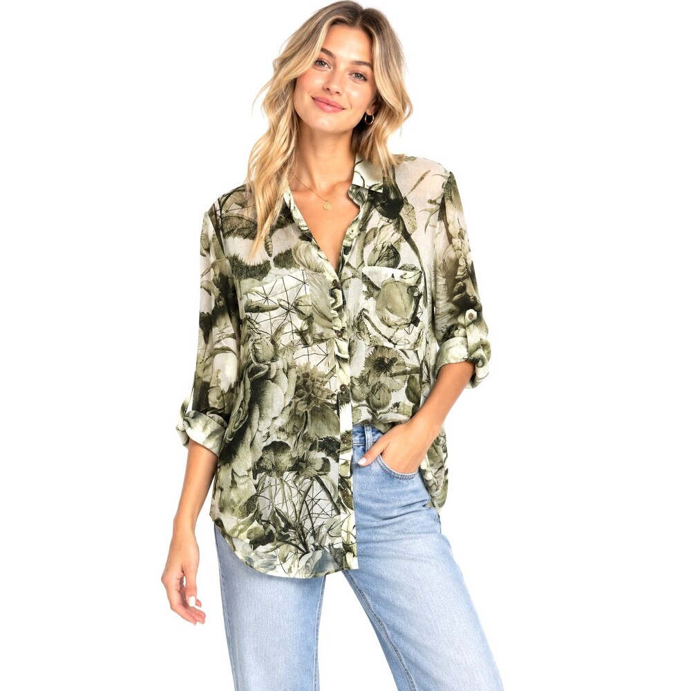 Anthropologie Pilcro The Romy Relaxed Buttondown Shirt Manel Villalonga Small - Picture 2 of 10